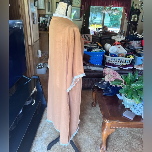 NWT LuLaRoe Womens Chloe Kimono Sz S Brown w White Lace Trim Short Sleeve NWT - Picture 13 of 16